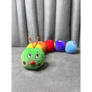 VTG Eden Rainbow Caterpillar Plush Numbers Stuffed Animal 17 Inch Toy Rattle